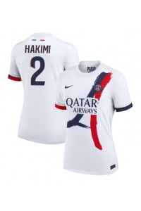 Paris Saint-Germain Achraf Hakimi #2 Fotballdrakt Borte Klær Dame 2024-25 Korte ermer